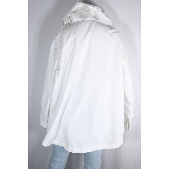 Herno Women Size IT42 US6 White Drawstring Hooded Jacket A-Line Parka Coat $1195 - Picture 6 of 9